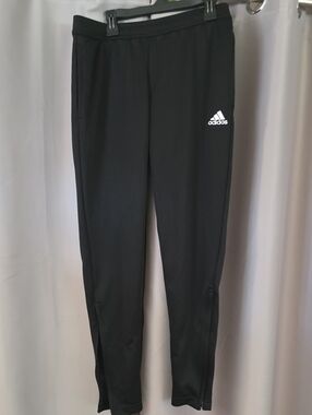 adidas Black Kids Track Joggers with White Logo